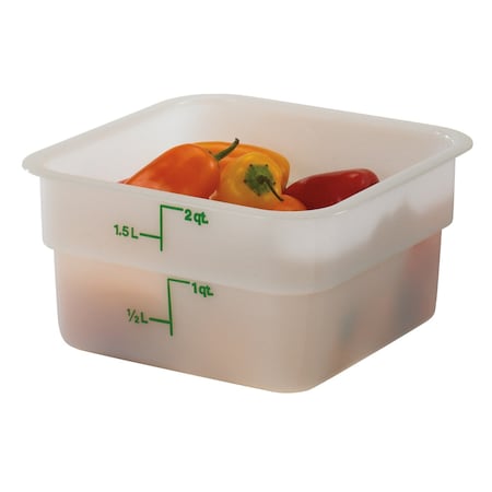 Cambro - Square Food Container, 2 Qt., 7-1/4 X 7-1/4 X 4, White, Green Gradation